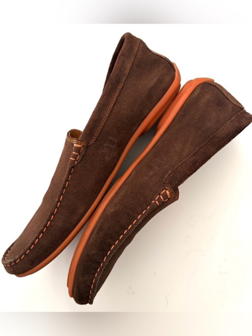 Austen Heller Man’s Whaler Loafers Brown Suede Handmade Moccasin Loafers 10.5 - Picture 5 of 16